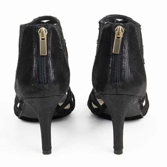 a.n.a Caroline Black Lattice Design Peep Toe High Heel Sandals Black 6.5 - Picture 3 of 14